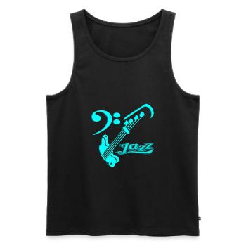 Jazz Bass Guitar Neon Color - Männer Premium Bio Tank Top - Schwarz - Vorne - AI Model Male 178 light (178cm)