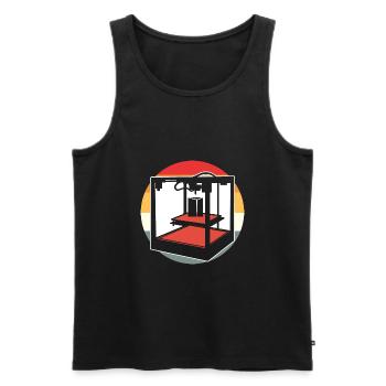 Retro 3D Printer - Men's Premium Organic Tank Top - black - Front - AI Model Male 178 light (178cm)
