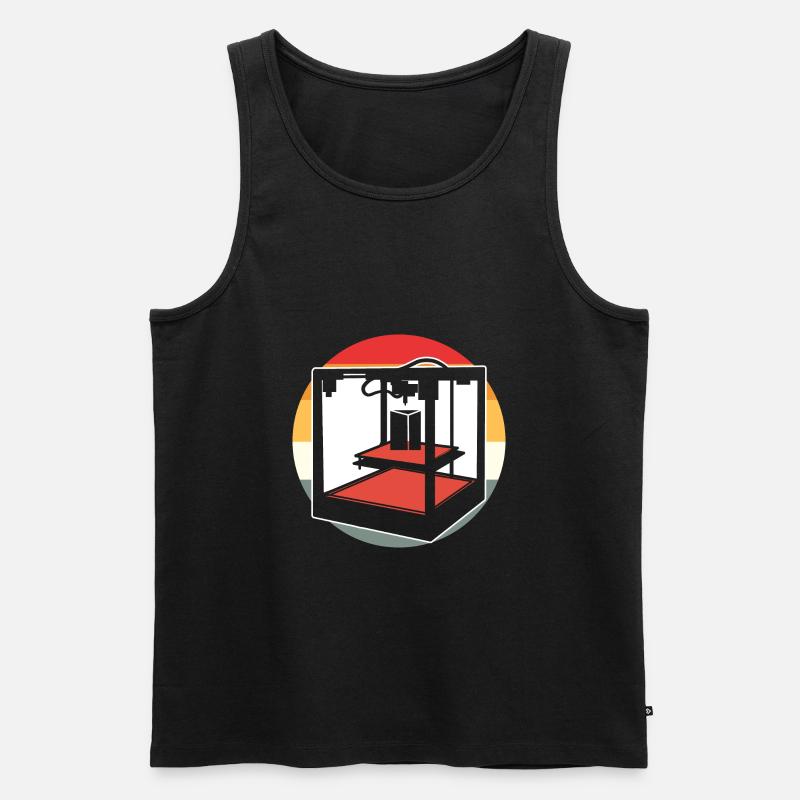 Retro 3D Drucker - Männer Premium Bio Tank Top - Schwarz