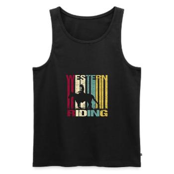 Western Riding Vintage - Men's Premium Organic Tank Top - black - Front - AI Model Male 178 light (178cm)