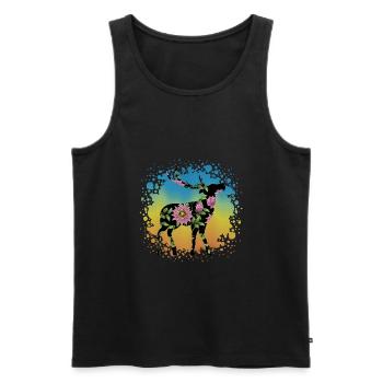 Hirsch - Männer Premium Bio Tank Top - Schwarz - Vorne - Michal (187cm)