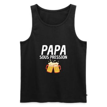 Papa sous pression. - Débardeur bio Premium Homme - noir - Devant - Michal (187cm)