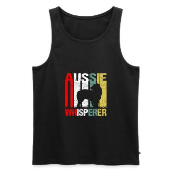 Aussie Whisperer Vintage - Men's Premium Organic Tank Top - black - Front - AI Model Male 178 light (178cm)