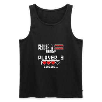 Schwangerschaft verkünden Baby Player 3 Loading - Männer Premium Bio Tank Top - Schwarz - Vorne - AI Model Male 178 light (178cm)