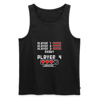 Schwangerschaft verkünden Baby Player 4 Loading - Männer Premium Bio Tank Top - Schwarz - Vorne - AI Model Male 178 light (178cm)