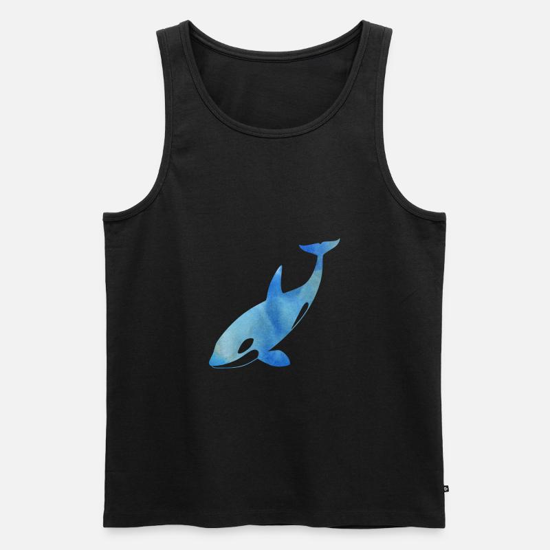 Blaue Orca - Männer Premium Bio Tank Top - Schwarz
