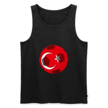 Modèle de drapeau de football Turquie - Débardeur bio Premium Homme - noir - Devant - Michal (187cm)