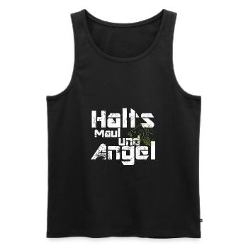 Angler, Karpfen Halts maul und angel - Männer Premium Bio Tank Top - Schwarz - Vorne - AI Model Male 178 light (178cm)