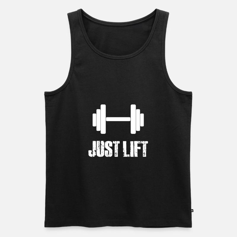 JUST LIFT - Männer Premium Bio Tank Top - Schwarz