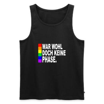 War wohl doch keine Phase - Männer Premium Bio Tank Top - Schwarz - Vorne - AI Model Male 178 light (178cm)