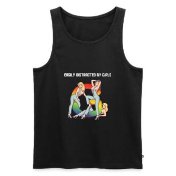 Lesben Motiv mit Spruch lesbisch CSD Regenbogen - Männer Premium Bio Tank Top - Schwarz - Vorne - AI Model Male 178 light (178cm)