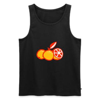 Frische Orangen Design 3 - Männer Premium Bio Tank Top - Schwarz - Vorne - AI Model Male 178 light (178cm)