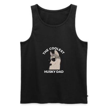 Dad Husky - Débardeur bio Premium Homme - noir - Devant - Michal (187cm)