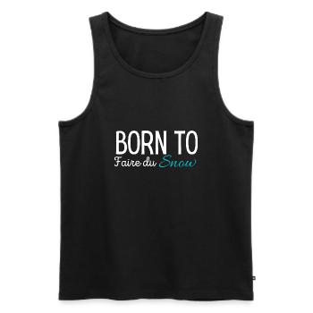 Born to faire du snow - Débardeur bio Premium Homme - noir - Devant - AI Model Male 178 light (178cm)