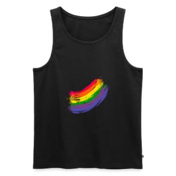 Regenbogen Pride Flagge - Männer Premium Bio Tank Top - Schwarz - Vorne - AI Model Male 178 light (178cm)