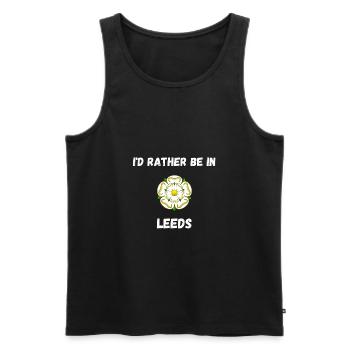 I'd Rather Be In Leeds - White Rose - Men's Premium Organic Tank Top - black - Front - AI Model Male 178 light (178cm)