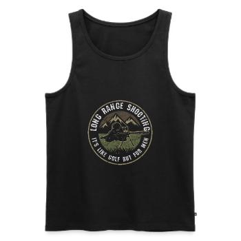 Retro Vintage Military Sniper Humorvolle Geschenki - Männer Premium Bio Tank Top - Schwarz - Vorne - Michal (187cm)