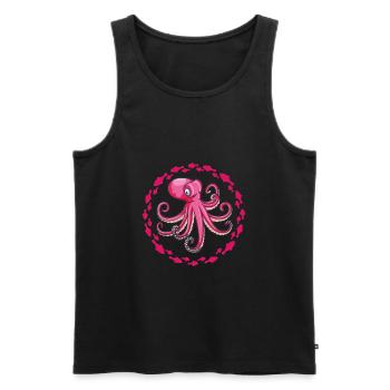 Large purple octopus - Men's Premium Organic Tank Top - black - Front - Michal (187cm)