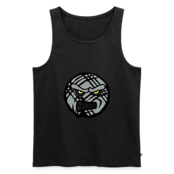 petanque face cartoon feroce - Débardeur bio Premium Homme - noir - Devant - Michal (187cm)
