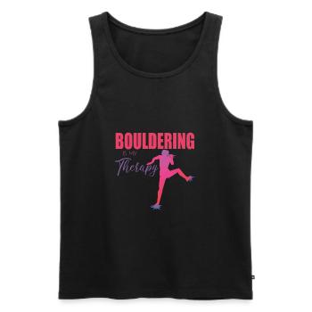 Bouldering - Men's Premium Organic Tank Top - black - Front - AI Model Male 178 light (178cm)