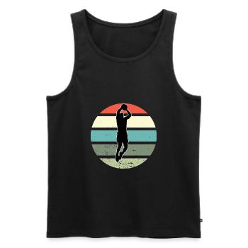 Basketball Athletes Basketball Retro Club Sports - Men's Premium Organic Tank Top - black - Front - Michal (187cm)