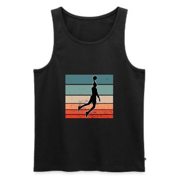 Vintage Basketball Sport Motif Retro Basketball - Men's Premium Organic Tank Top - black - Front - Michal (187cm)