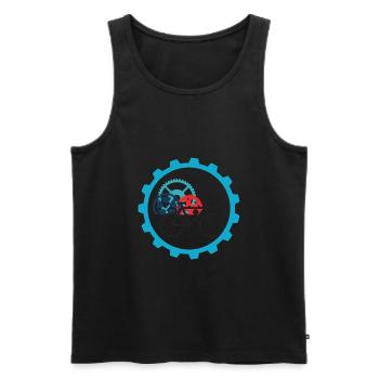 Fahrrad Zahnrad - Männer Premium Bio Tank Top - Schwarz - Vorne - AI Model Male 178 light (178cm)