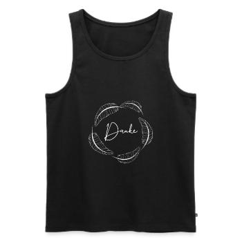 Danke - Männer Premium Bio Tank Top - Schwarz - Vorne - AI Model Male 178 light (178cm)