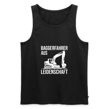 Baggerfahrer aus Leidenschaft Spruch Geschenk - Männer Premium Bio Tank Top - Schwarz - Vorne - AI Model Male 178 light (178cm)