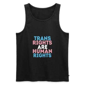 Trans Rights are Human Rights LGBTQ Pride - Débardeur bio Premium Homme - noir - Devant - AI Model Male 178 light (178cm)
