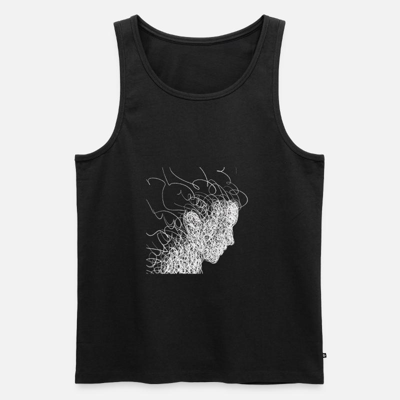 Ritzeln des weiblichen Gesichts - Männer Premium Bio Tank Top - Schwarz