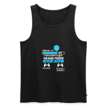 Bientôt Grand Frère Gamer Futur Frère Gamer drôles - Débardeur bio Premium Homme - noir - Devant - Michal (187cm)