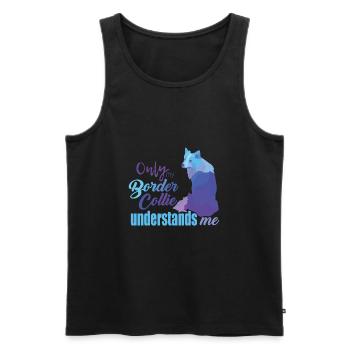 Border Collie - Männer Premium Bio Tank Top - Schwarz - Vorne - Michal (187cm)