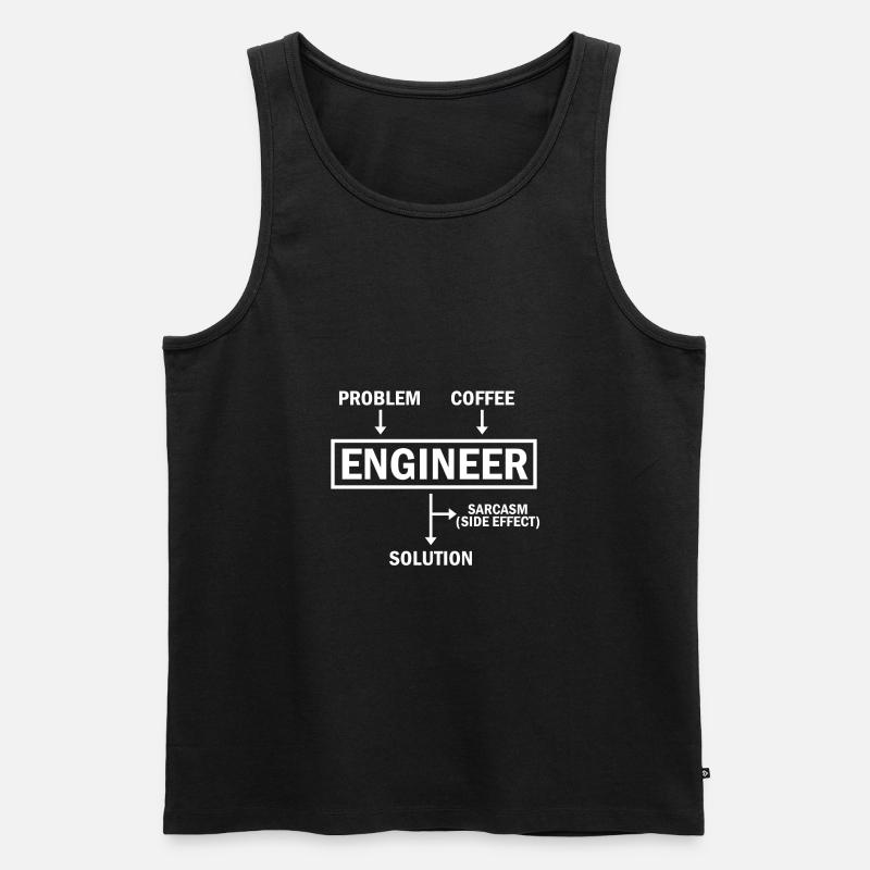Problem Engineer Coffee Solution Sarcasm - Männer Premium Bio Tank Top - Schwarz