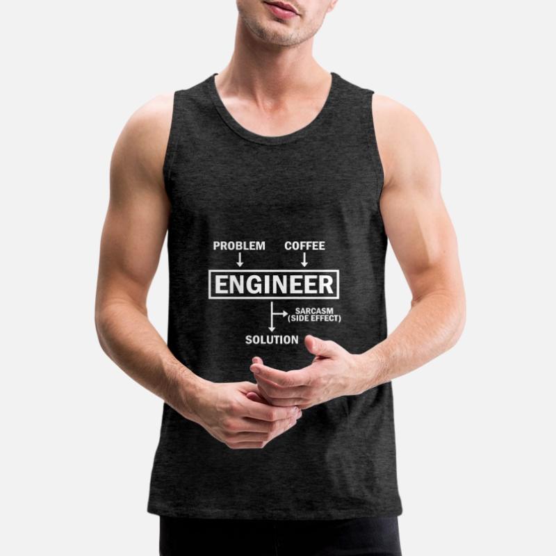 Problem Engineer Coffee Solution Sarcasm Männer Premium Bio Tank Top