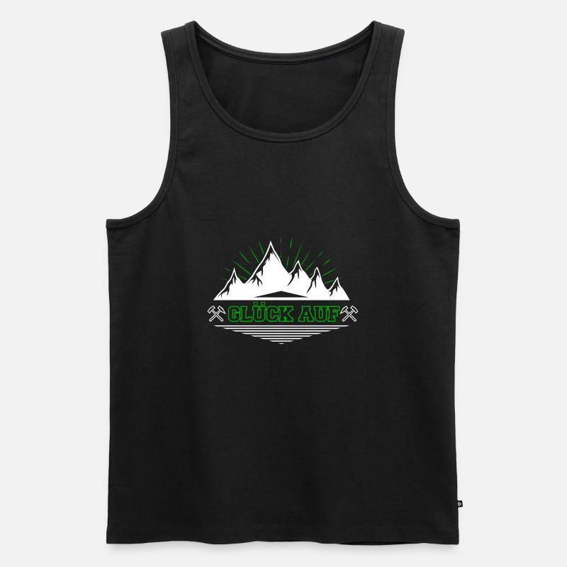 Glück auf - Männer Premium Bio Tank Top - Schwarz