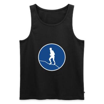 Bergläufer Verskehrsschild - Männer Premium Bio Tank Top - Schwarz - Vorne - AI Model Male 178 light (178cm)