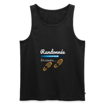 Randonnée en cours cadeau marche - Débardeur bio Premium Homme - noir - Devant - Michal (187cm)
