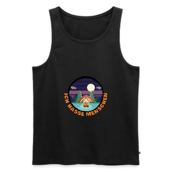 Ich hasse Menschen - Männer Premium Bio Tank Top - Schwarz - Vorne - AI Model Male 178 light (178cm)