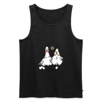 Coq et poule - Débardeur bio Premium Homme - noir - Devant - Michal (187cm)