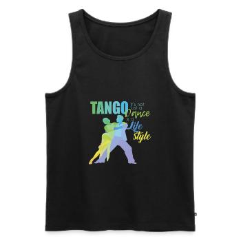 Danse de tango danseur danseur - Débardeur bio Premium Homme - noir - Devant - AI Model Male 178 light (178cm)
