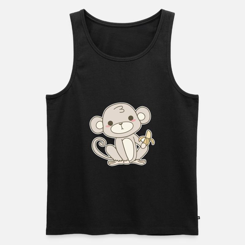 Affe - Männer Premium Bio Tank Top - Schwarz