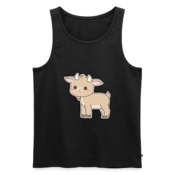 Goat - Men's Premium Organic Tank Top - black - Front - Michal (187cm)