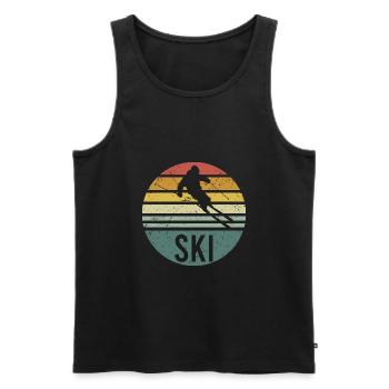 Ski Drôle Cool Ski Ski Vintage Retro Ski - Débardeur bio Premium Homme - noir - Devant - Michal (187cm)
