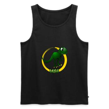 Kleiner T-Rex | Name: Luca | Dino - Männer Premium Bio Tank Top - Schwarz - Vorne - Michal (187cm)
