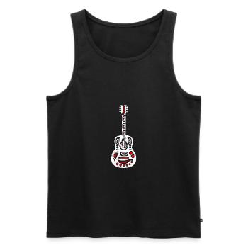 Haida Guitar Tribal Tattoo Musiker Geschenkidee - Männer Premium Bio Tank Top - Schwarz - Vorne - Michal (187cm)