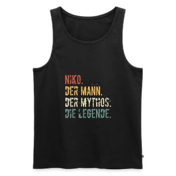 Vorname Name Niko Der Mann Der Mythos Die Legende - Männer Premium Bio Tank Top - Schwarz - Vorne - Michal (187cm)