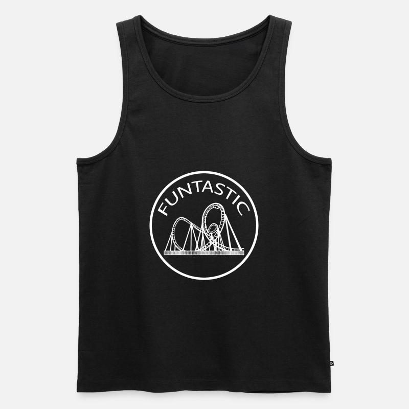 Rollercoaster Achterbahn Freizeitpark - Männer Premium Bio Tank Top - Schwarz