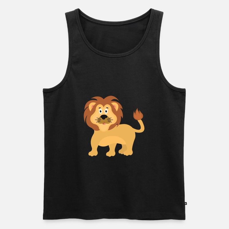 Löwe - Männer Premium Bio Tank Top - Schwarz
