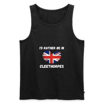 I'd Rather Be In Cleethorpes- Union Jack Heart - Men's Premium Organic Tank Top - black - Front - AI Model Male 178 light (178cm)